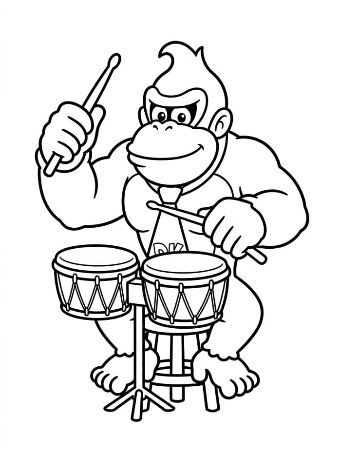 Donkey Kong spielt Schlagzeug