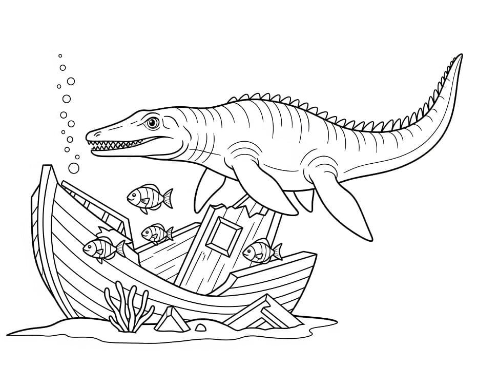 Druckbarer Mosasaurus