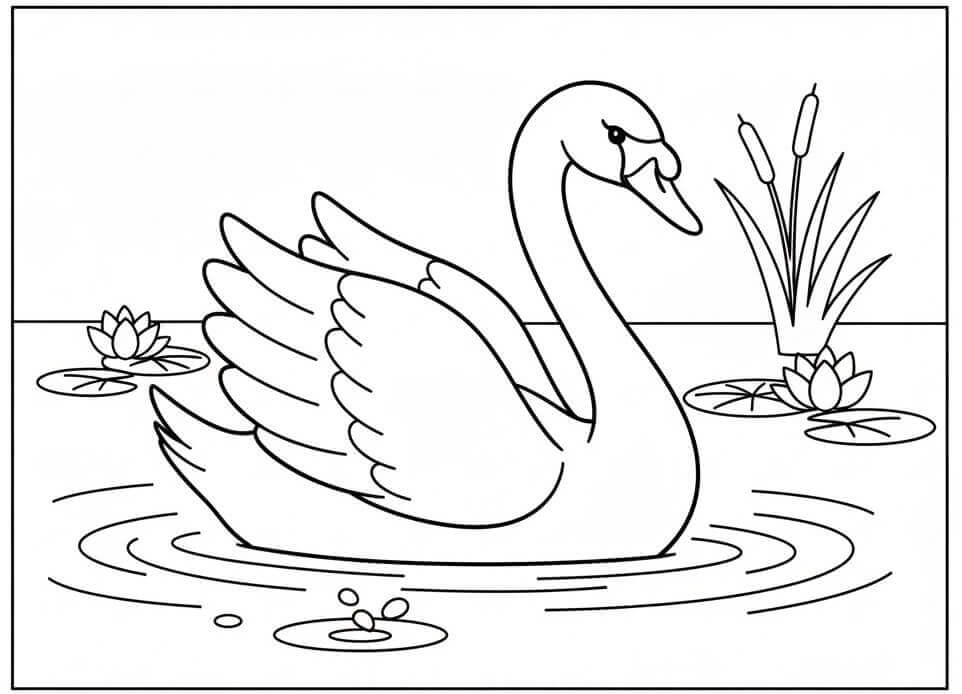 Druckbarer Schwan für Kinder