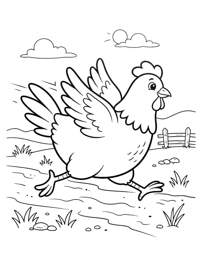 Ein laufendes Huhn