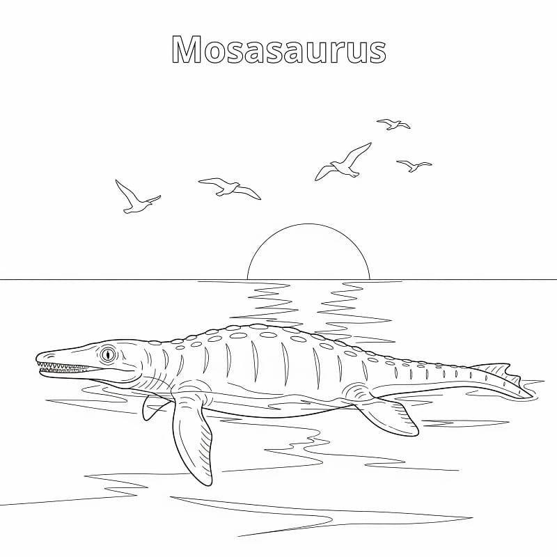 Gratis ausdruckbarer Mosasaurus