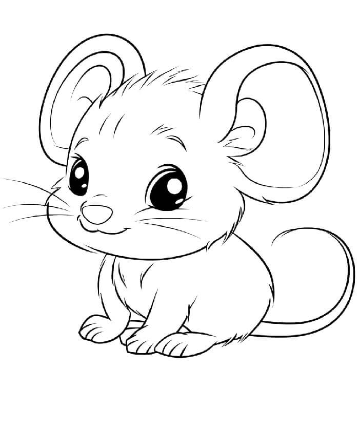 Gratis ausmalbare Maus