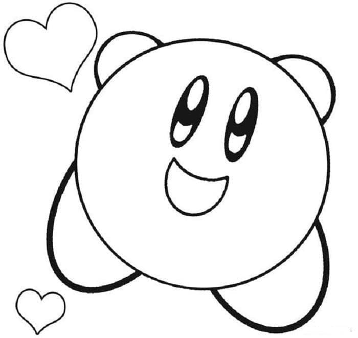 Gratis ausmalbarer Kirby