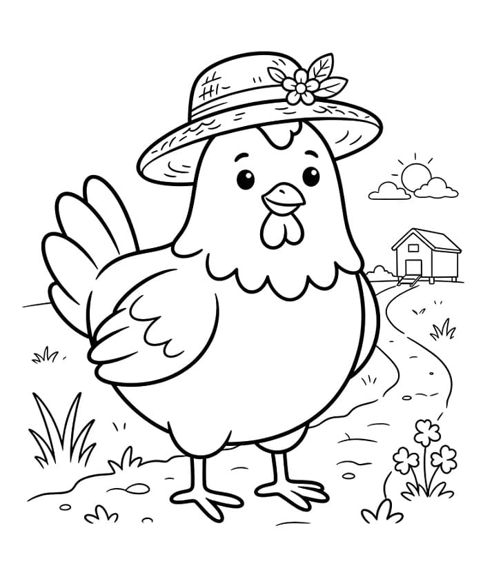 Huhn mit Hut