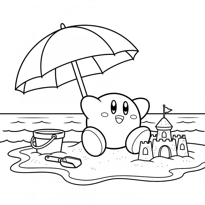 Kirby am Strand