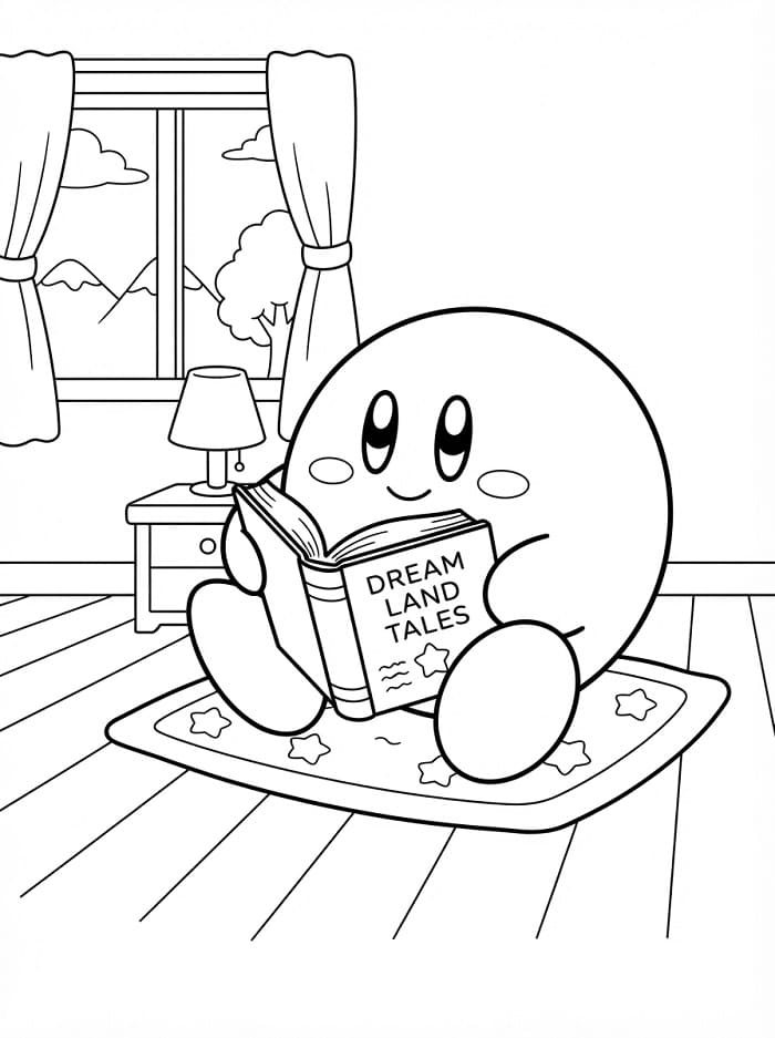 Kirby liest ein Buch
