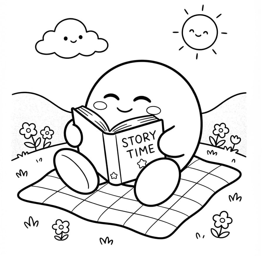 Kirby mit einem Buch