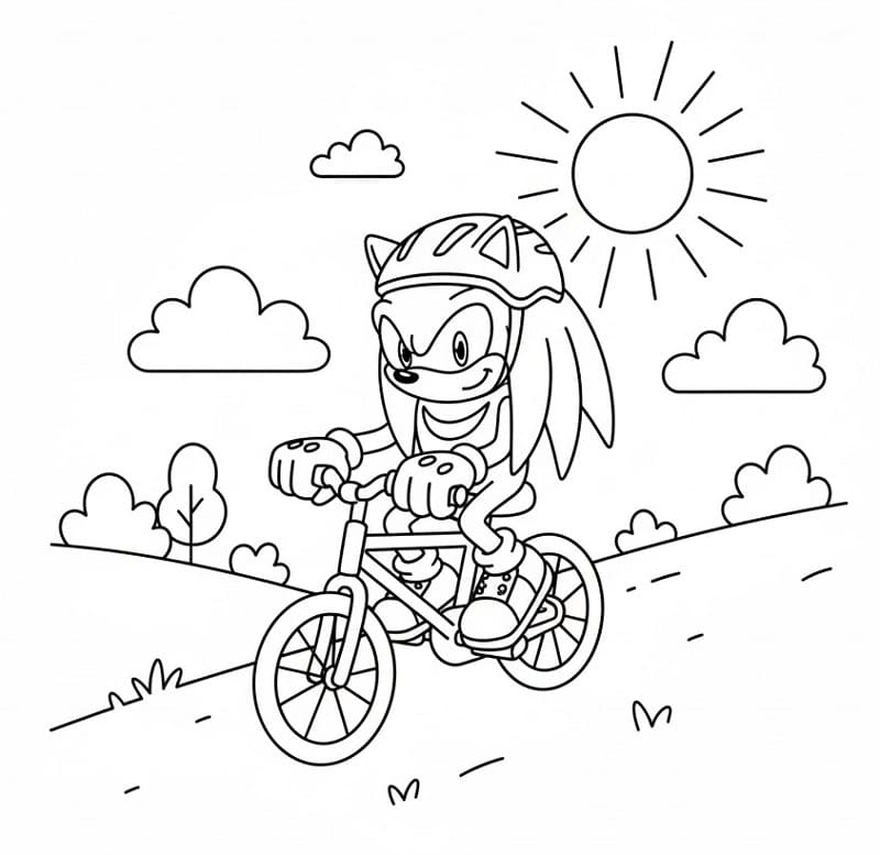 Knuckles fährt Fahrrad