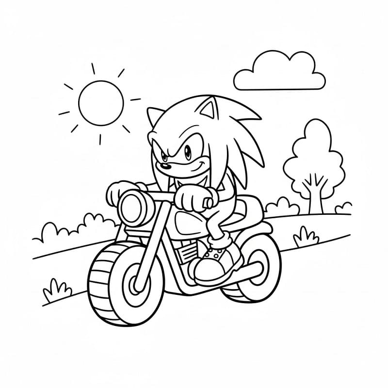 Knuckles fährt Motorrad
