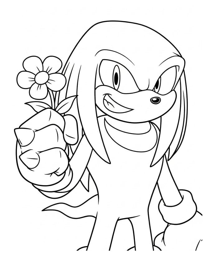 Knuckles mit einer Blume