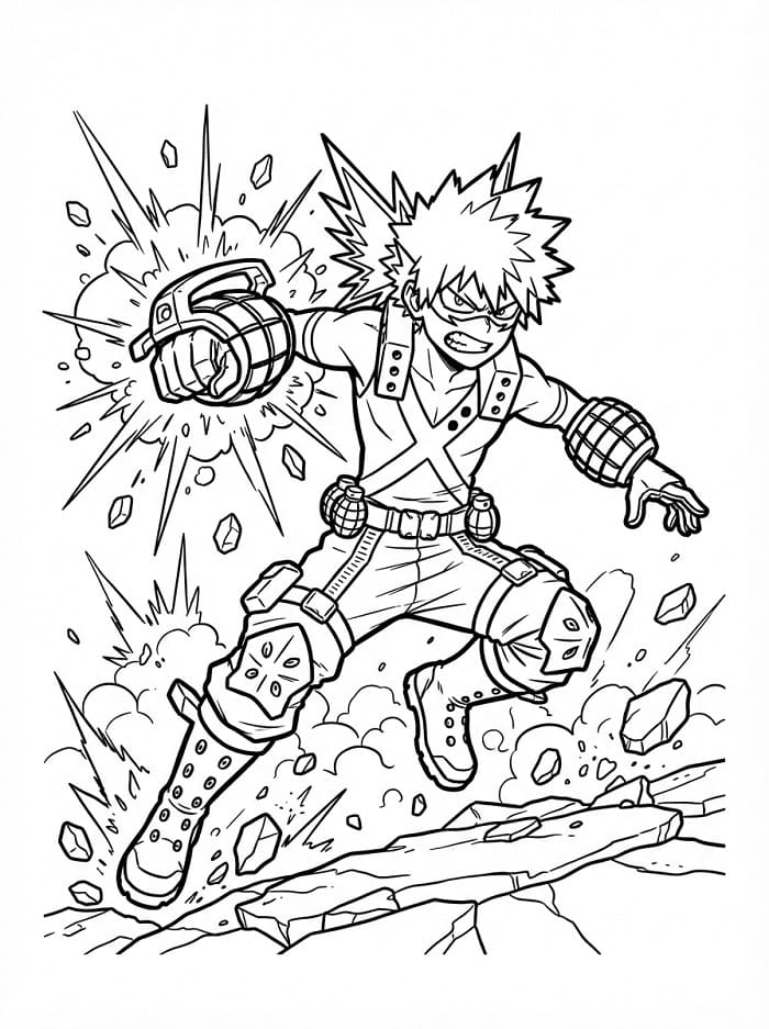 Kostenlose ausdruckbare Bakugo-Vorlage