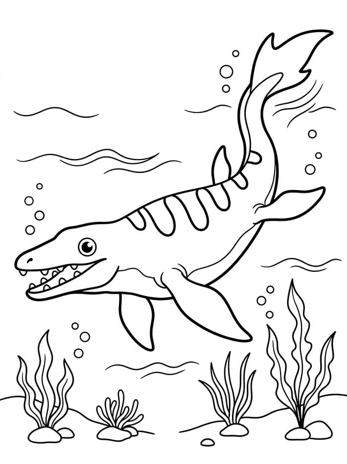 Kostenlose ausdruckbare Mosasaurus-Vorlage