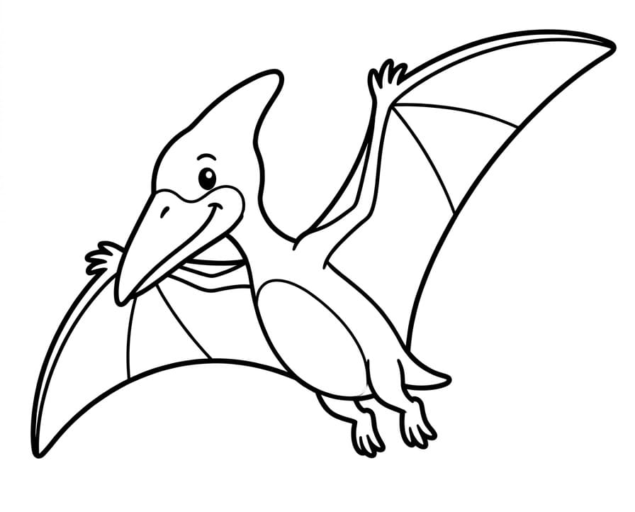 Kostenlose ausdruckbare Pterodaktylus-Vorlage