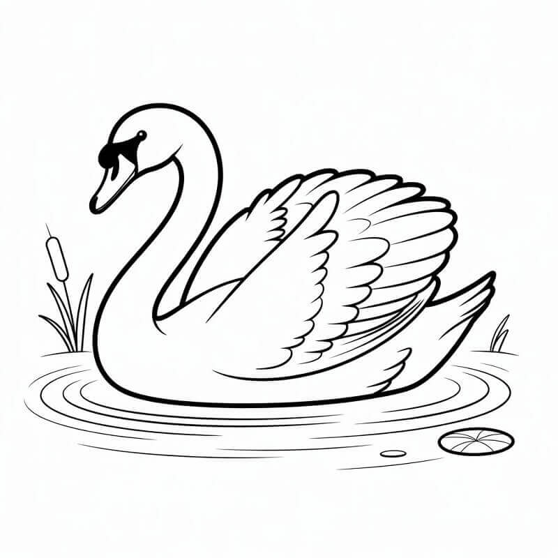 Leicht zu zeichnender Schwan