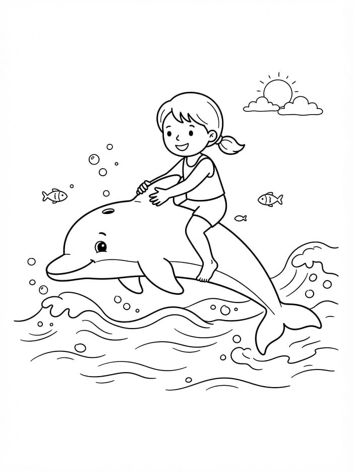 Mädchen mit Delfin