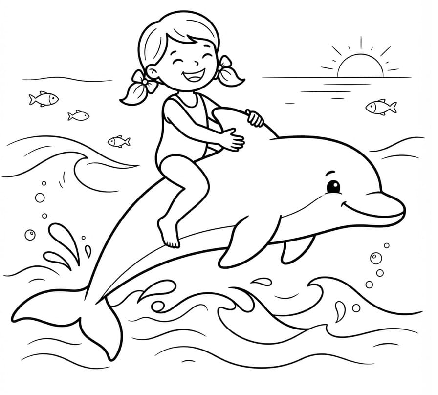 Mädchen und Delfin