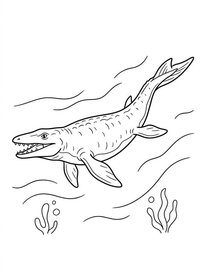 Mosasaurus beim Schwimmen
