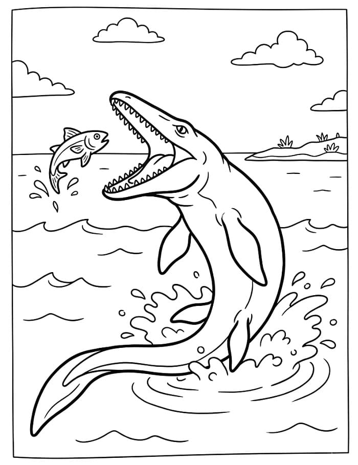 Mosasaurus greift an