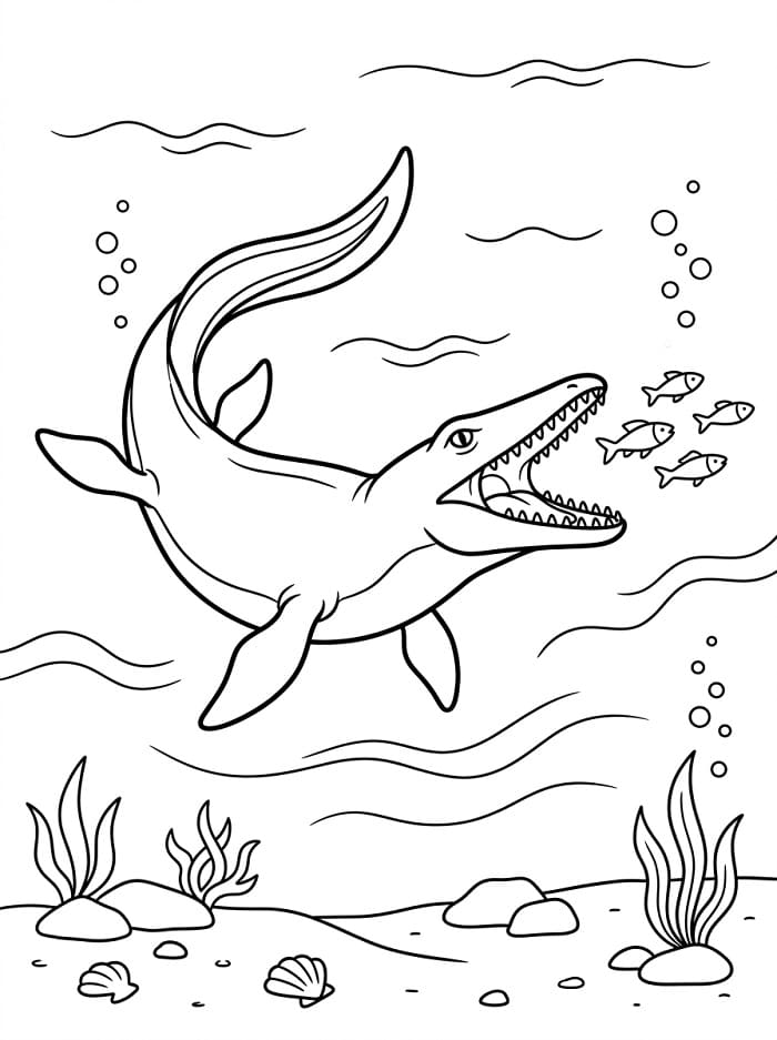 Mosasaurus unter dem Meer