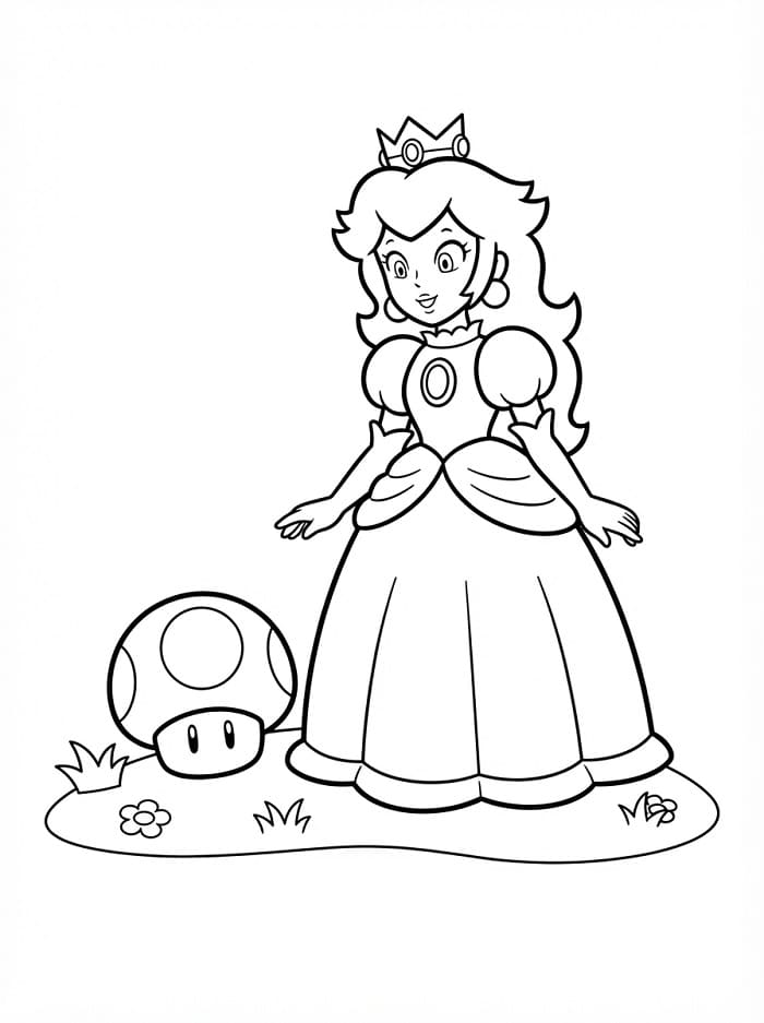Prinzessin Peach und ein Pilz