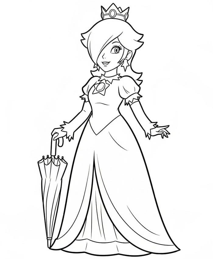 Rosalina mit einem Regenschirm