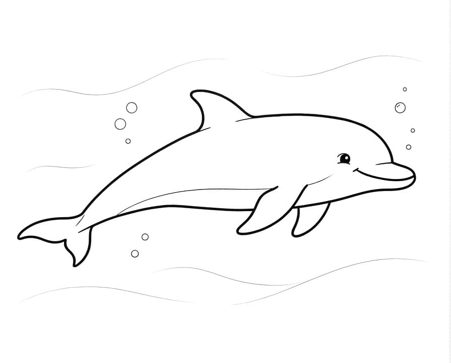 Schwimmender Delfin im Wasser