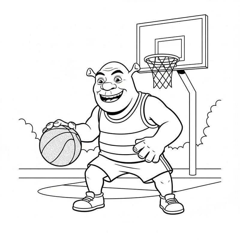 Shrek spielt Basketball