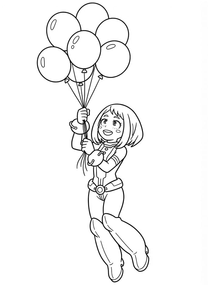 Uraraka mit Luftballons