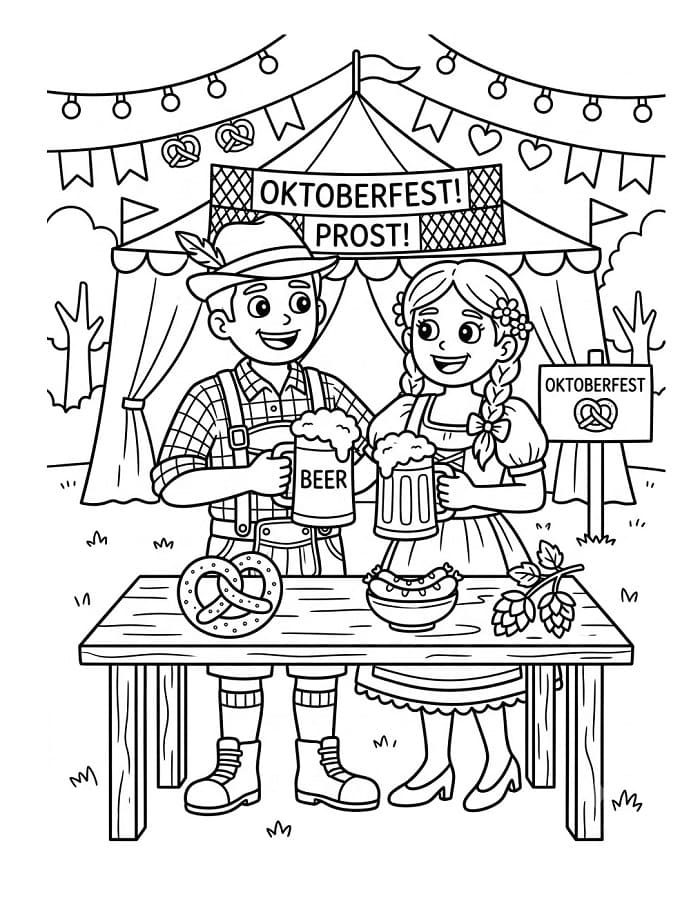 Ausdruckbares Oktoberfest-Bild