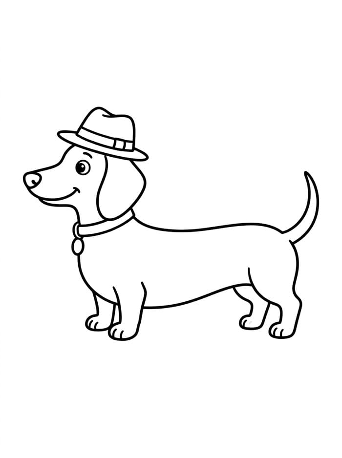 Dackel mit einem Hundeknochen