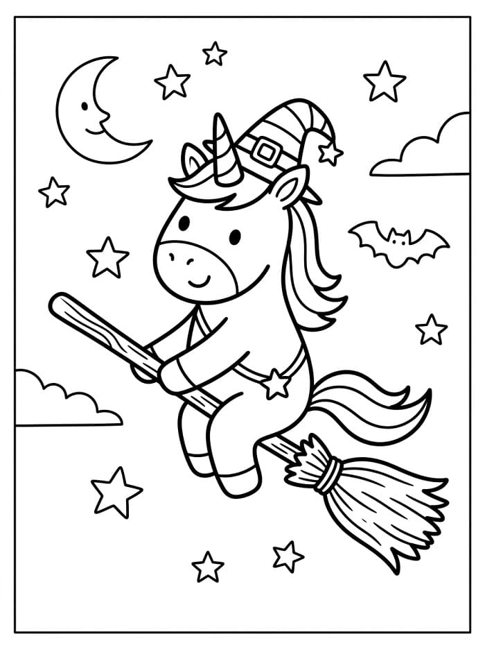 Druckbares Halloween-Einhorn