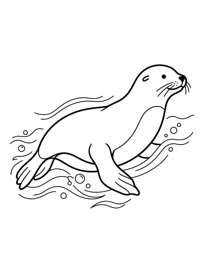 Ein schwimmender Seelöwe