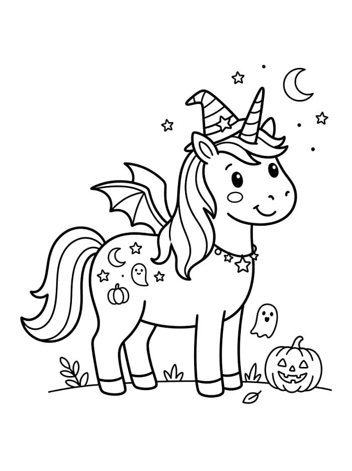 Einhorn an Halloween