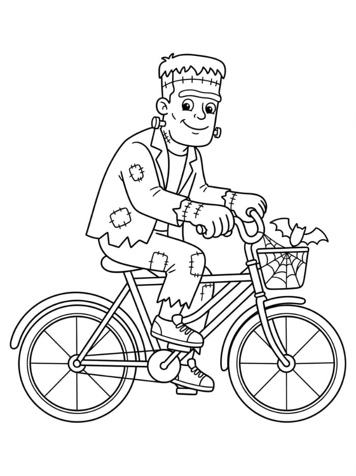 Frankenstein fährt Fahrrad