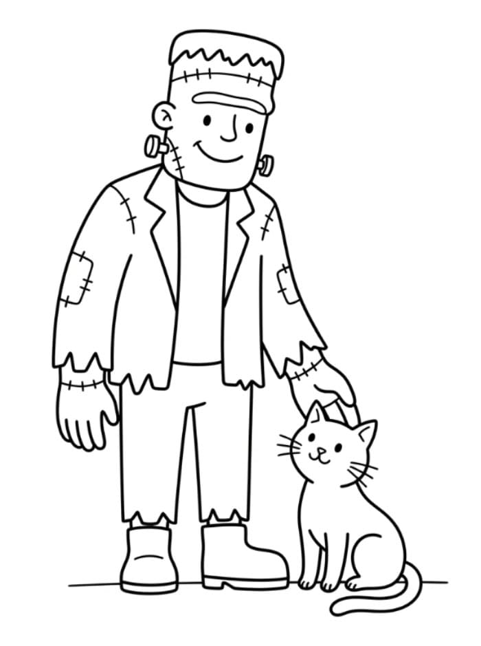 Frankenstein und eine Katze