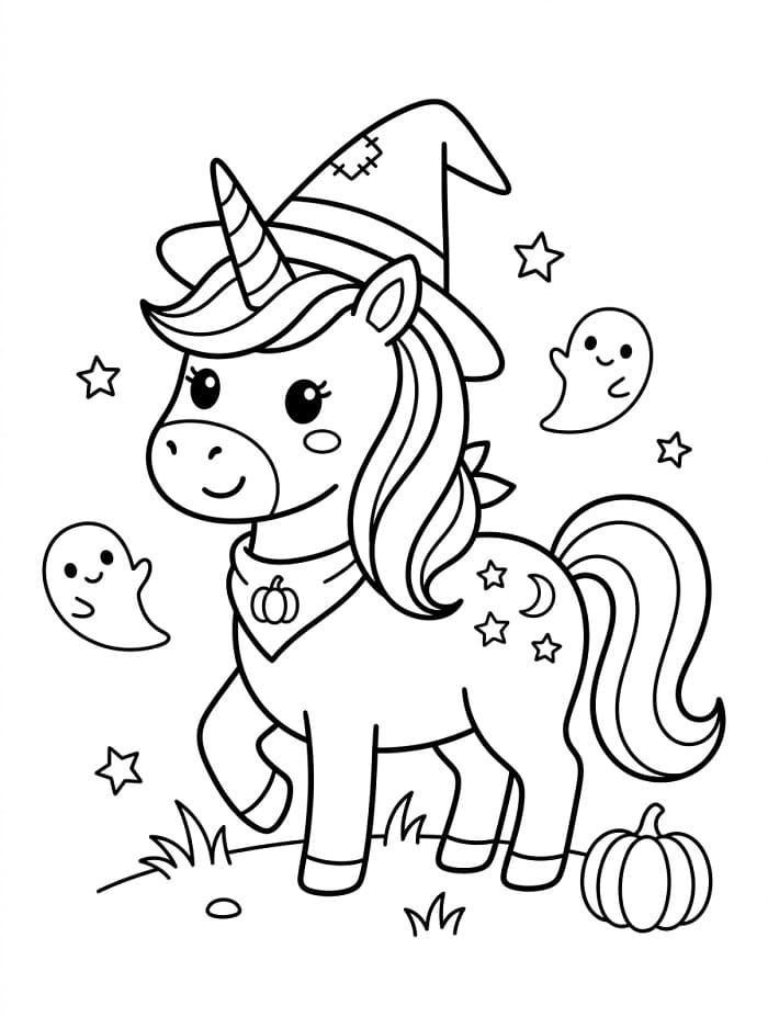 Halloween-Einhorn gratis