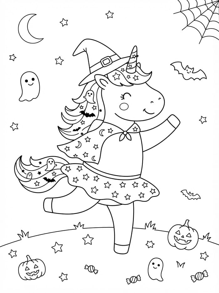 Kostenloses Halloween-Einhorn für Kinder