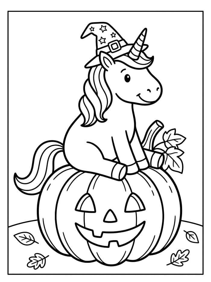 Liebenswertes Halloween-Einhorn