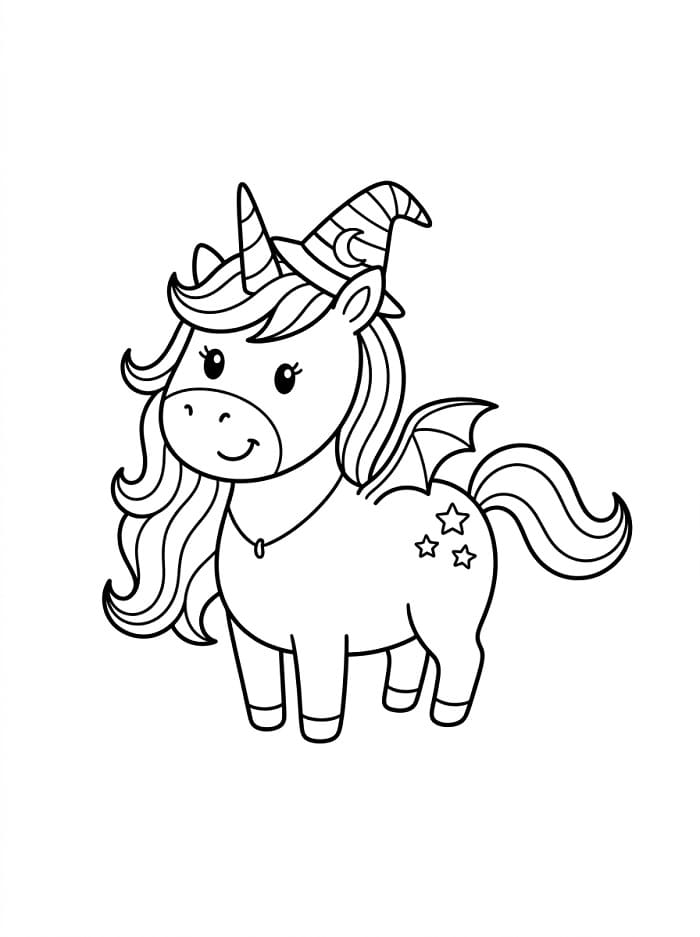Niedliches Halloween-Einhorn