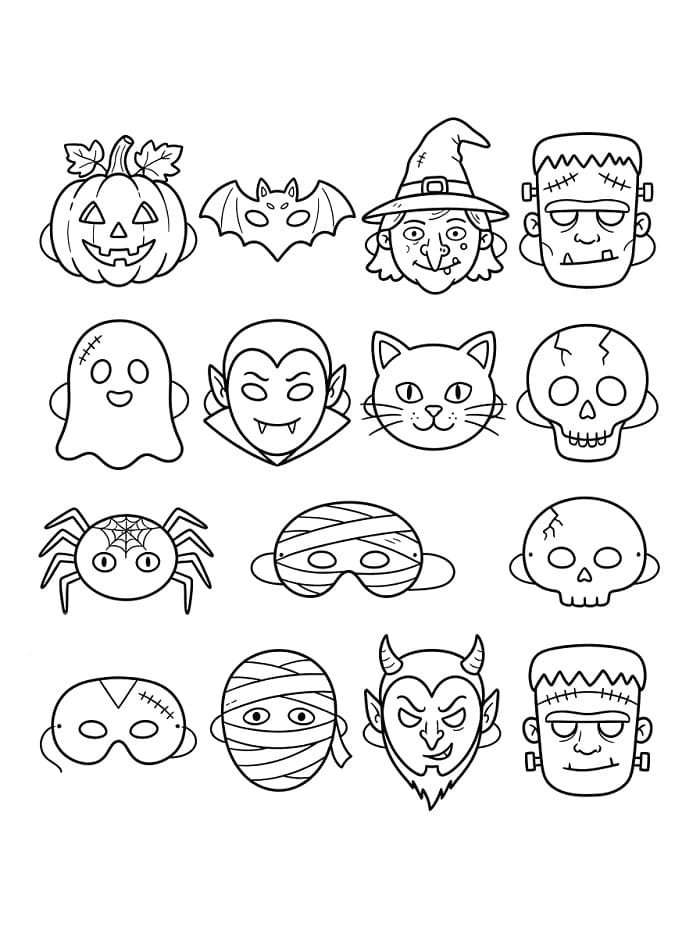 Schlichte Halloweenmasken
