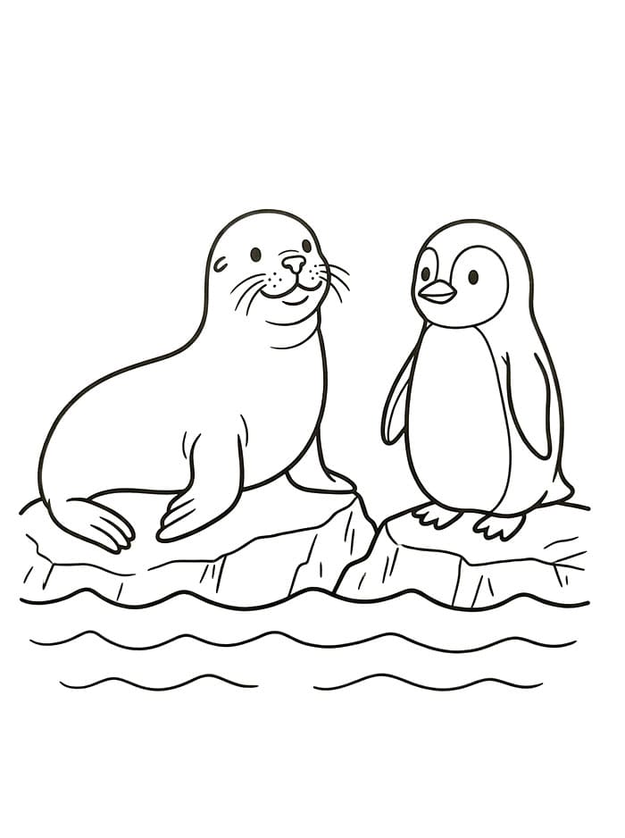 Seelöwe und ein Pinguin