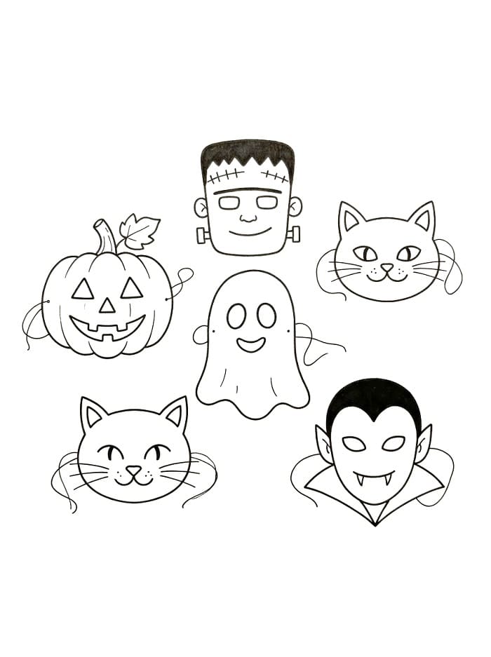 Süße Halloweenmasken