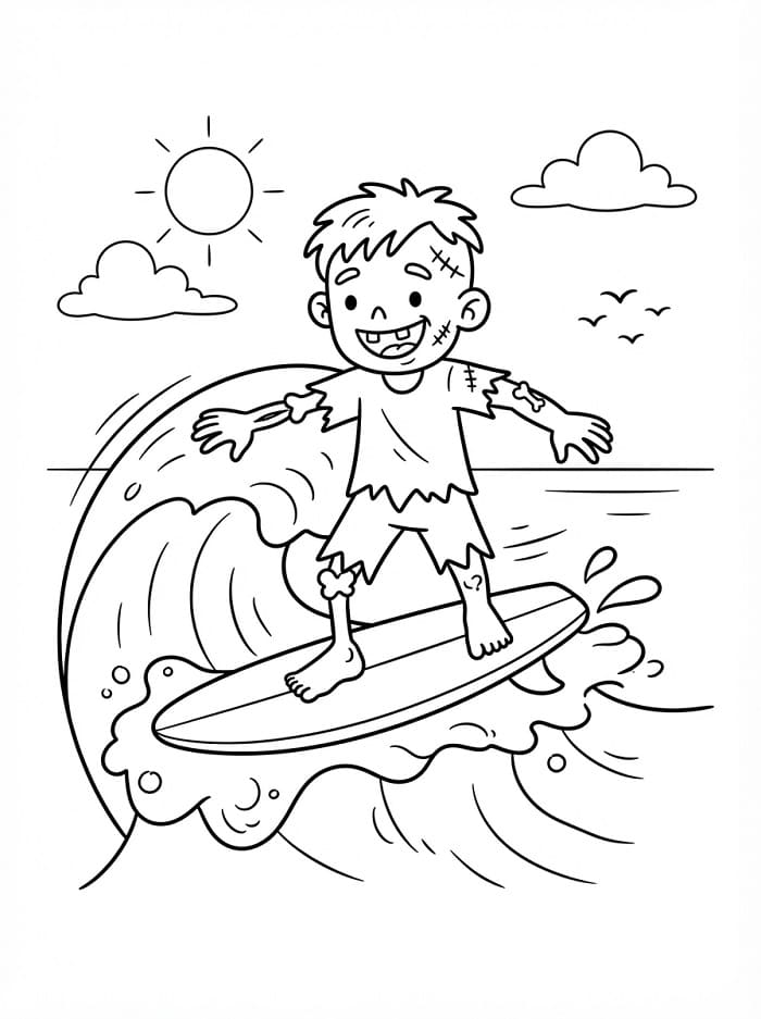 Zombie beim Surfen