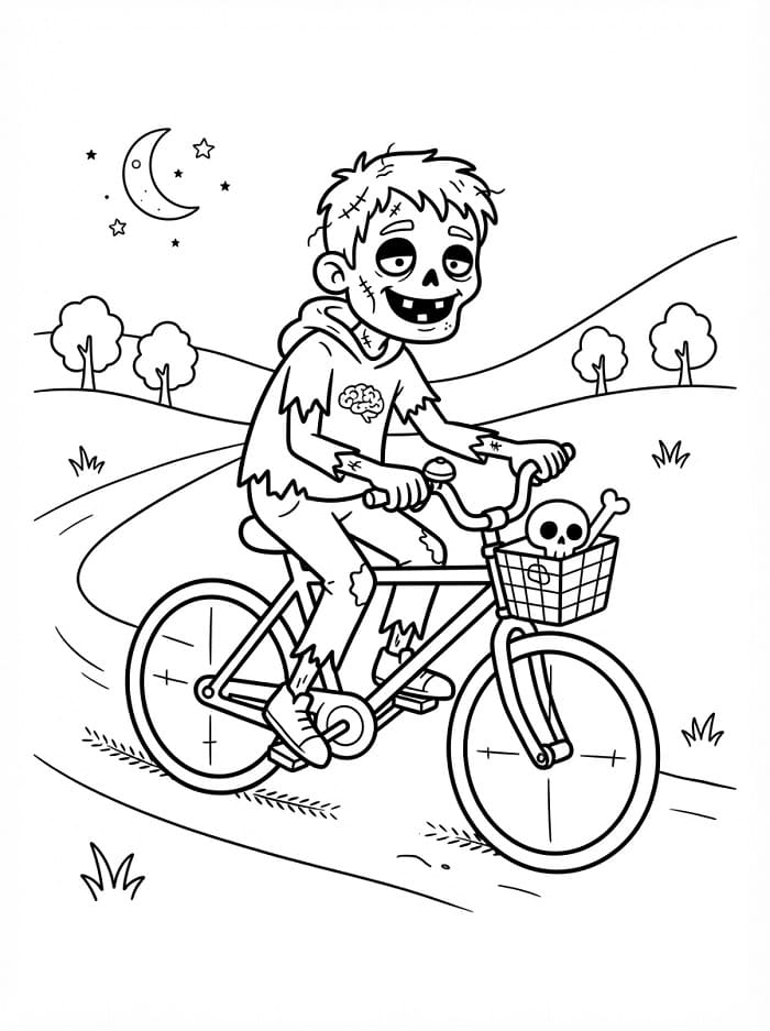 Zombie fährt Fahrrad