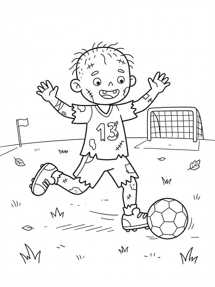 Zombie spielt Fußball