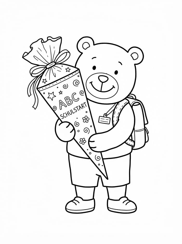 Bär mit Schultüte