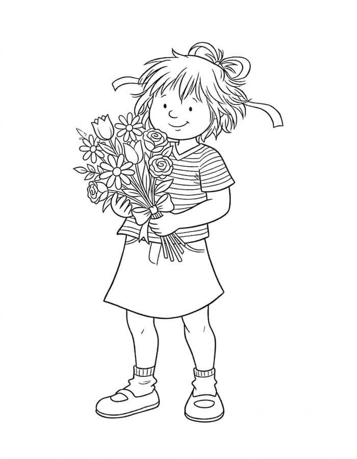 Conni mit Blumen