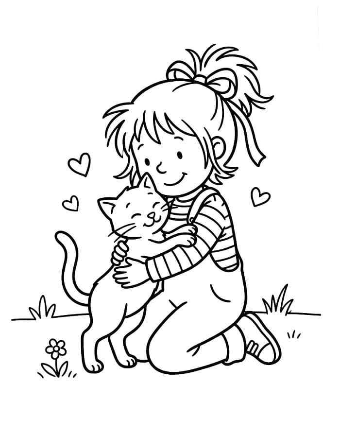 Conni mit ihrer Katze