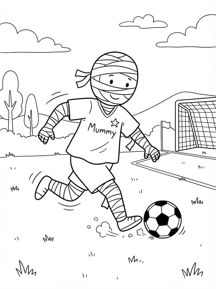 Mumie spielt Fußball