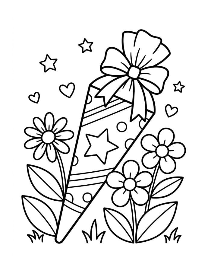 Schultüte mit Blumen